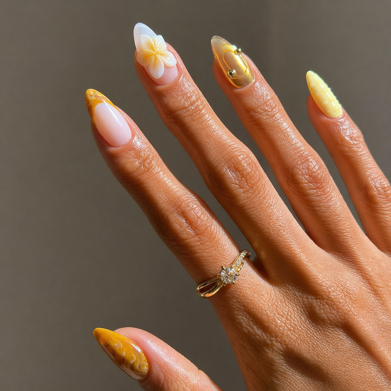 bright summer 3d flower nails vibrant colorful design