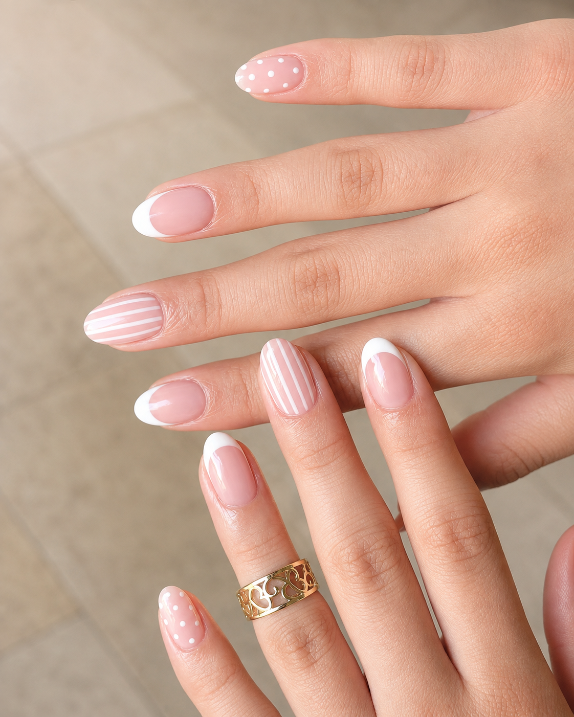 Back to school nails with a natural-looking glossy soft pink manicure