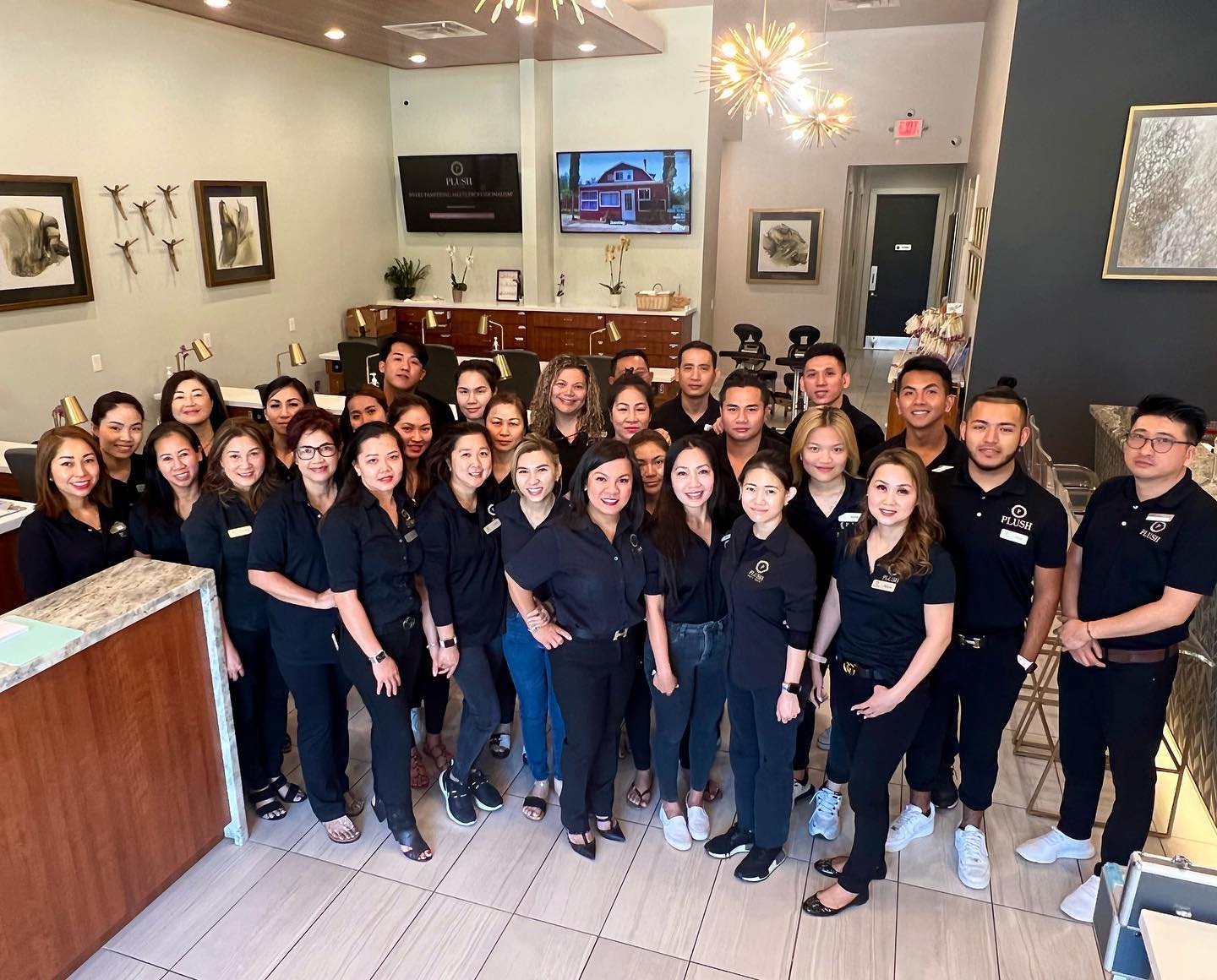 team at plush nail bar in the woodlands tx luxury nail salon staff
