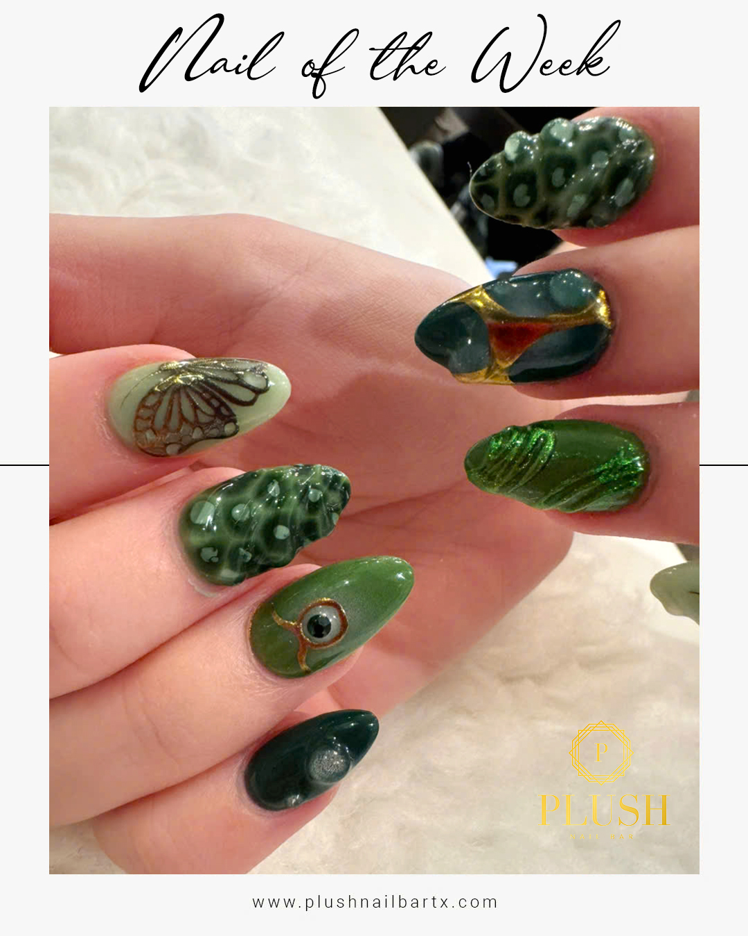 5 Stunning Nail Designs You Need to Try at Plush Nail Bar 4 forest nail designs