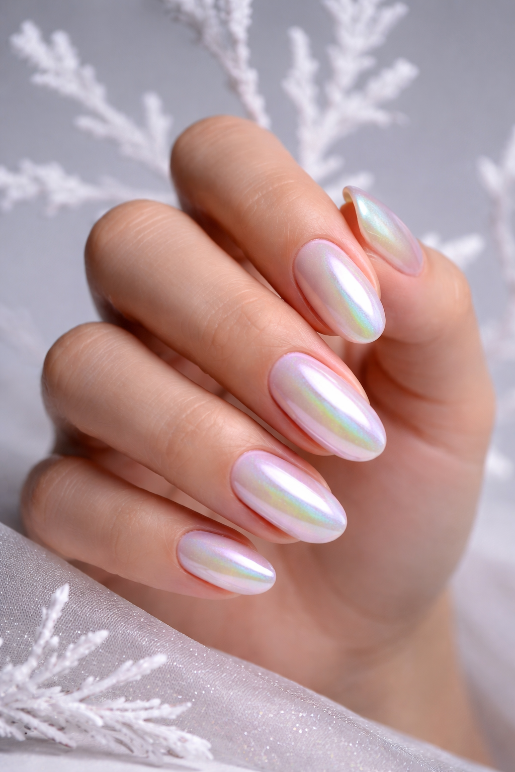 Luxury Aura Nails Plush Nail Bar design with chrome finish