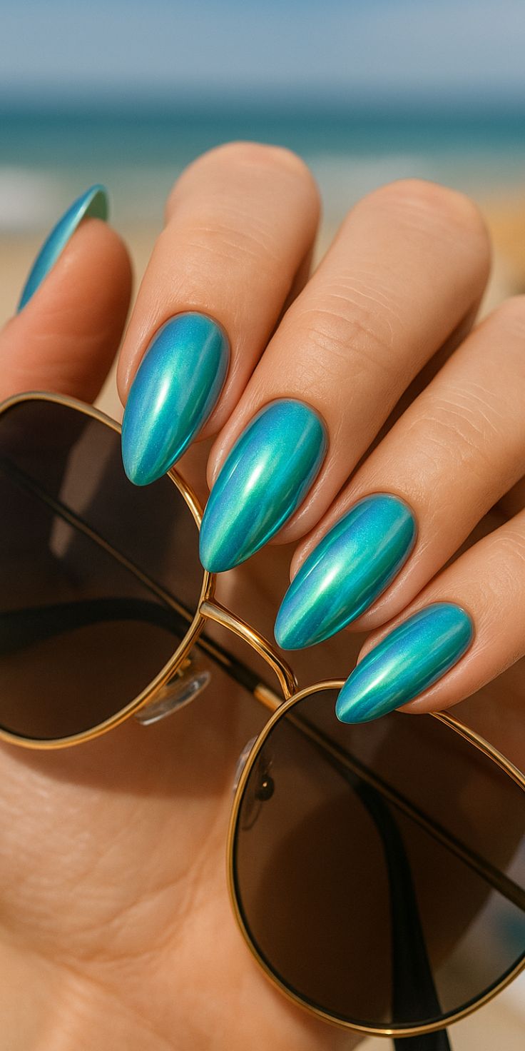 Chrome nail summer