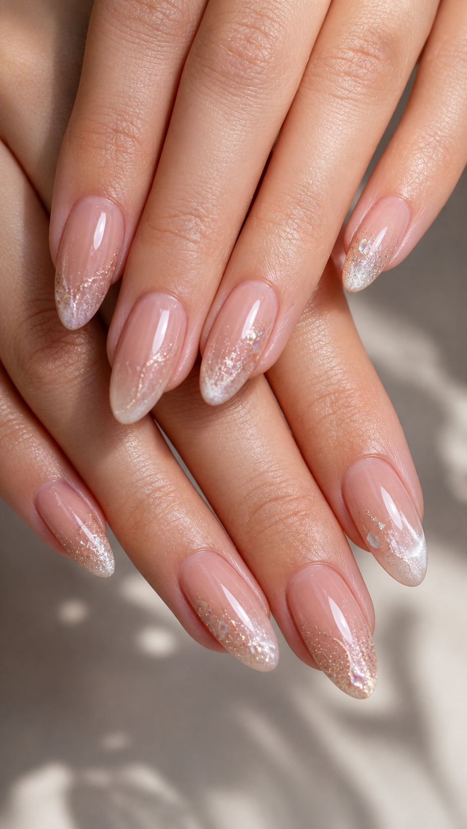 Chic & Simple Mother’s Day Nails Ideas for a Timeless Look | Plush Nail Bar 7 classic French tip Mother’s Day nails with subtle glitter detail