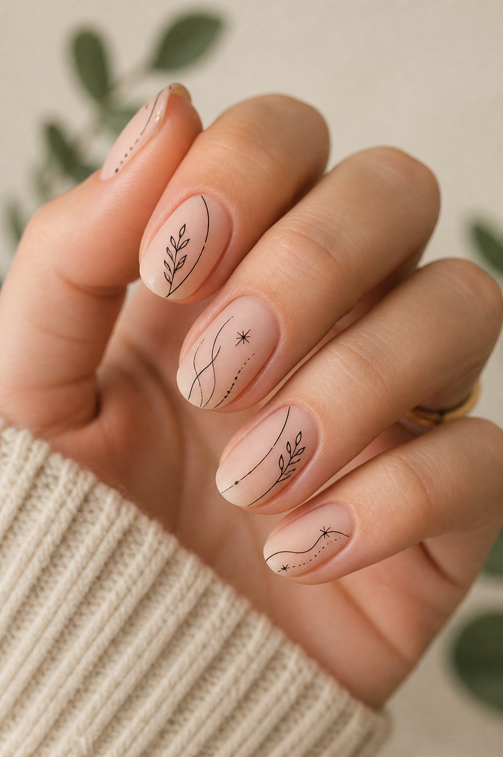 Chic & Simple Mother’s Day Nails Ideas for a Timeless Look | Plush Nail Bar 10 minimalist line art Mother’s Day nails modern simple design
