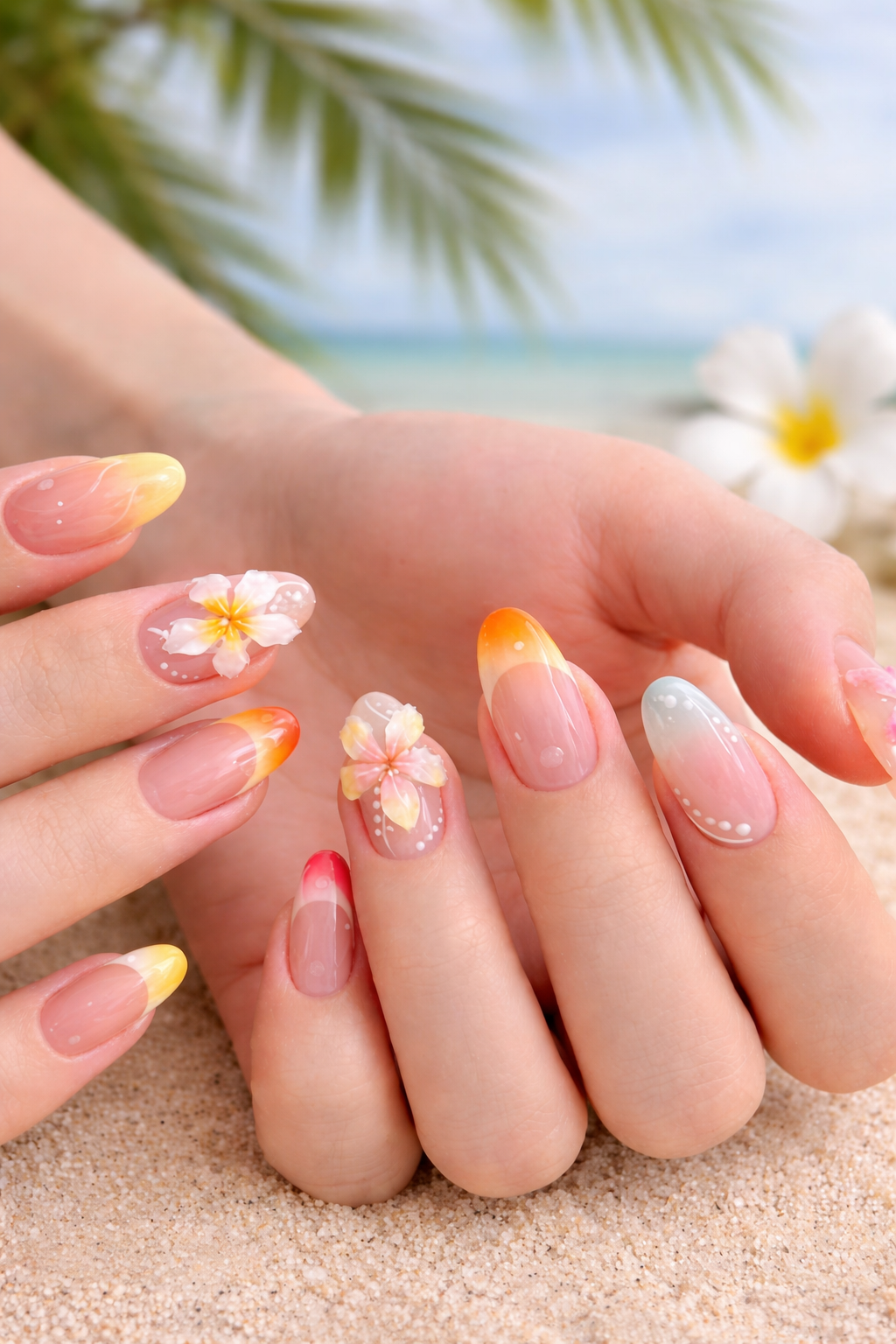 Floral Tropical Nail Designs