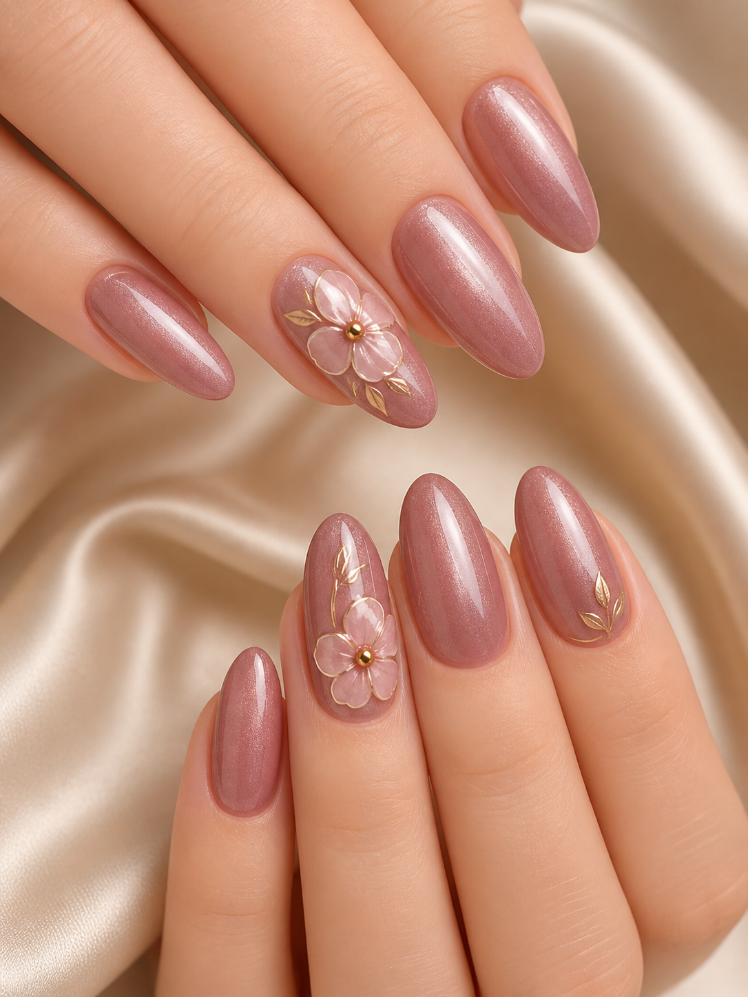 Chic & Simple Mother’s Day Nails Ideas for a Timeless Look | Plush Nail Bar 3 minimalist floral Mother’s Day nails with delicate flower accents