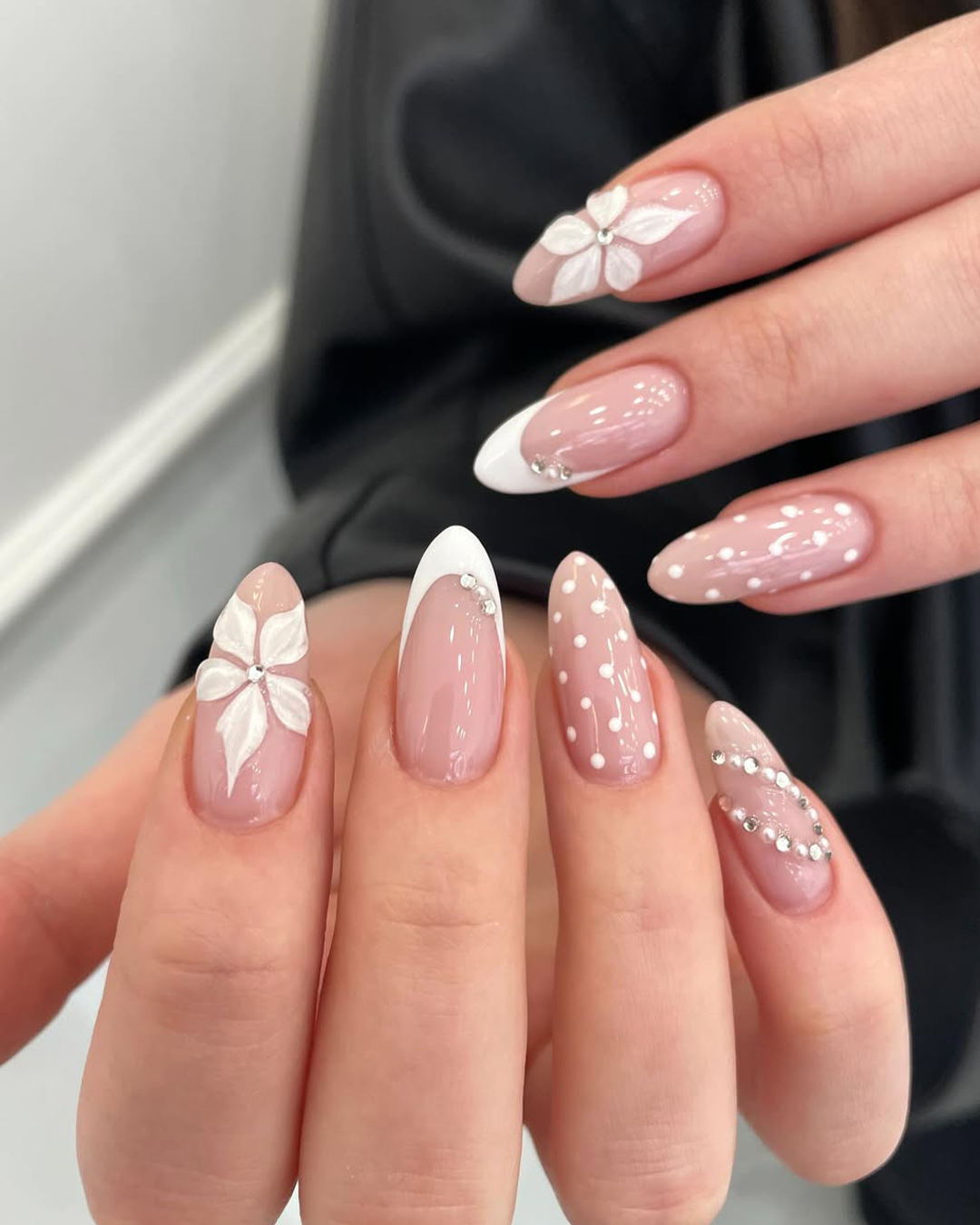 rench tip 3d flower nails textured floral manicure