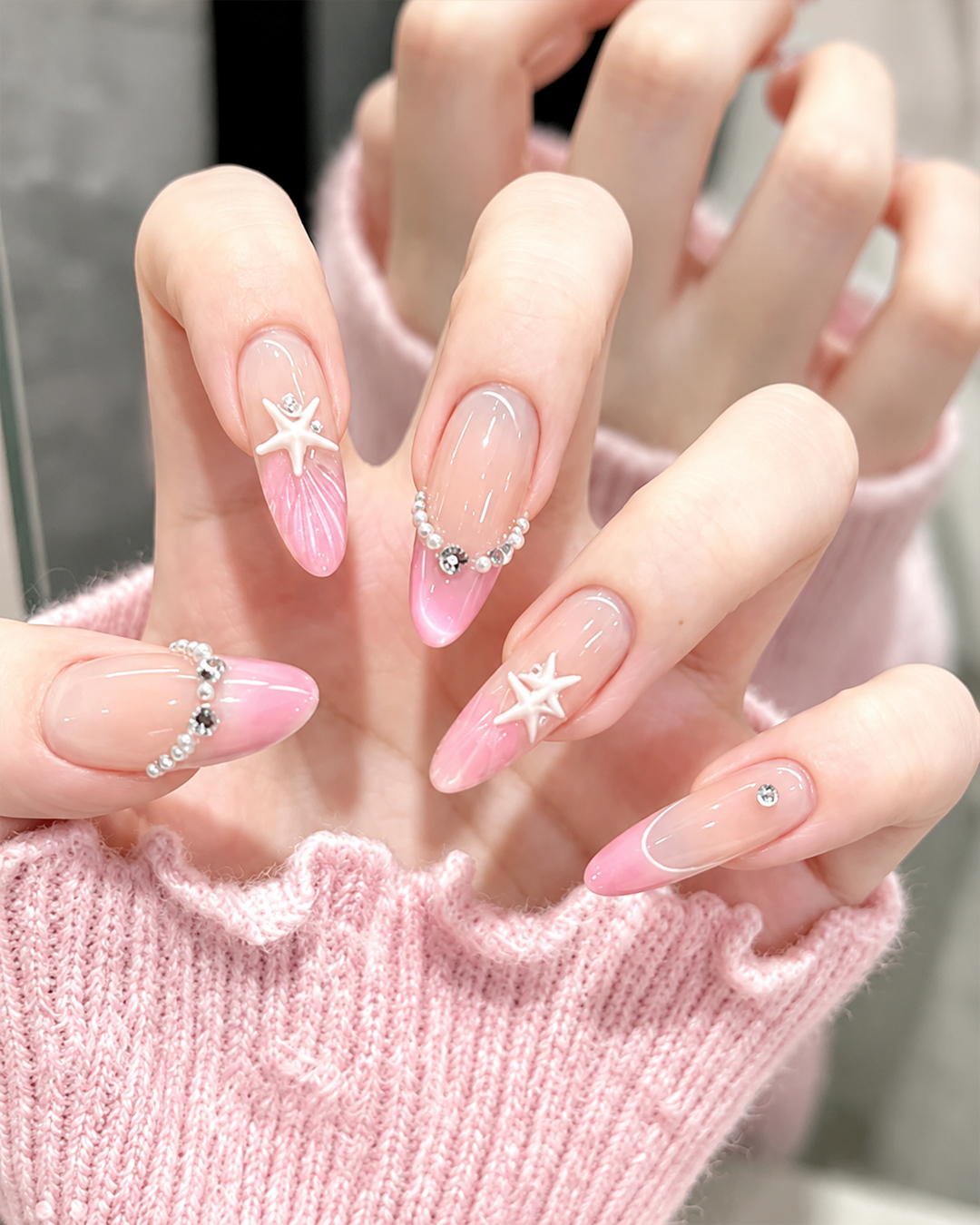 Pink Nails: 9 Trendy Pink Nail Ideas in Bellaire, TX 7 Pink French cat eye nails with magnetic shimmer.